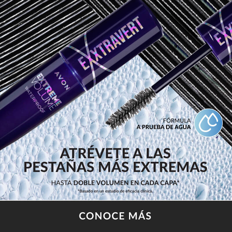 Nueva mascara Avon Exxtravagant. Hasta el doble de volumen en cada capa*.